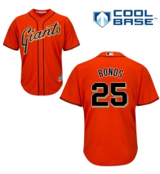 Youth Majestic San Francisco Giants #25 Barry Bonds Authentic Orange Alternate Cool Base MLB Jersey