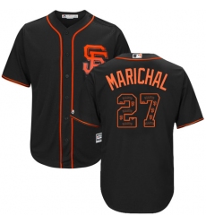 Men's Majestic San Francisco Giants #27 Juan Marichal Authentic Black Team Logo Fashion Cool Base MLB Jersey