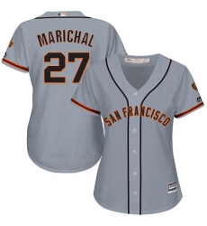 Women's Majestic San Francisco Giants #27 Juan Marichal Authentic Grey Road Cool Base MLB Jersey