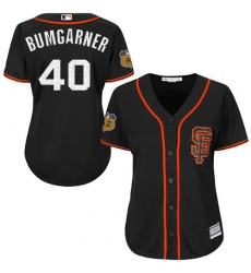 Women's Majestic San Francisco Giants #40 Madison Bumgarner Authentic Black 2017 Spring Training Cool Base MLB Jersey