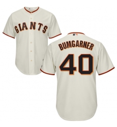 Youth Majestic San Francisco Giants #40 Madison Bumgarner Authentic Cream Home Cool Base MLB Jersey