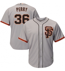 Youth Majestic San Francisco Giants #36 Gaylord Perry Authentic Grey Road 2 Cool Base MLB Jersey