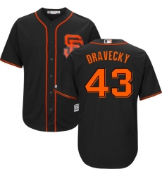 Men's Majestic San Francisco Giants #43 Dave Dravecky Replica Black Alternate Cool Base MLB Jersey