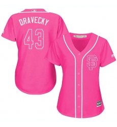 Women's Majestic San Francisco Giants #43 Dave Dravecky Replica Pink Fashion Cool Base MLB Jersey