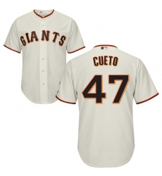 Men's Majestic San Francisco Giants #47 Johnny Cueto Replica Cream Home Cool Base MLB Jersey