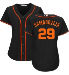 Women's Majestic San Francisco Giants #29 Jeff Samardzija Authentic Black Alternate Cool Base MLB Jersey