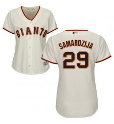 Women's Majestic San Francisco Giants #29 Jeff Samardzija Authentic Cream Home Cool Base MLB Jersey