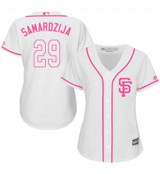 Women's Majestic San Francisco Giants #29 Jeff Samardzija Replica White Fashion Cool Base MLB Jersey