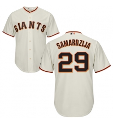 Youth Majestic San Francisco Giants #29 Jeff Samardzija Authentic Cream Home Cool Base MLB Jersey