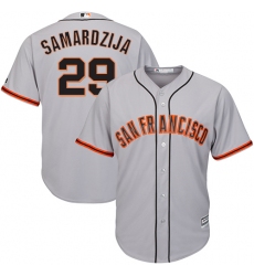 Youth Majestic San Francisco Giants #29 Jeff Samardzija Authentic Grey Road Cool Base MLB Jersey