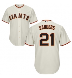 Youth Majestic San Francisco Giants #21 Deion Sanders Authentic Cream Home Cool Base MLB Jersey