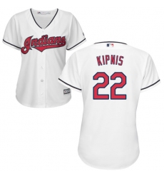 Women's Majestic Cleveland Indians #22 Jason Kipnis Authentic White Home Cool Base MLB Jersey