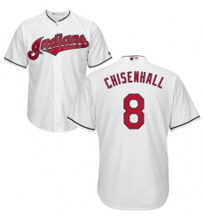 Youth Majestic Cleveland Indians #8 Lonnie Chisenhall Replica White Home Cool Base MLB Jersey