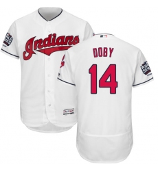 Men's Majestic Cleveland Indians #14 Larry Doby White 2016 World Series Bound Flexbase Authentic Collection MLB Jersey