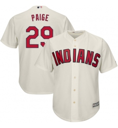 Men's Majestic Cleveland Indians #29 Satchel Paige Replica Cream Alternate 2 Cool Base MLB Jersey