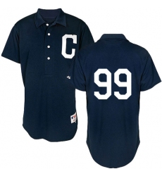 Men's Majestic Cleveland Indians #99 Ricky Vaughn Replica Navy Blue 1902 Turn Back The Clock MLB Jersey