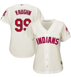 Women's Majestic Cleveland Indians #99 Ricky Vaughn Authentic Cream Alternate 2 Cool Base MLB Jersey