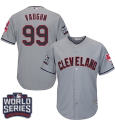 Youth Majestic Cleveland Indians #99 Ricky Vaughn Authentic Grey Road 2016 World Series Bound Cool Base MLB Jersey