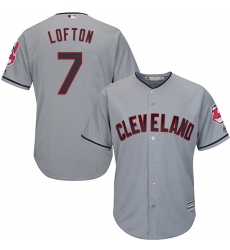 Men's Majestic Cleveland Indians #7 Kenny Lofton Replica Grey Road Cool Base MLB Jersey