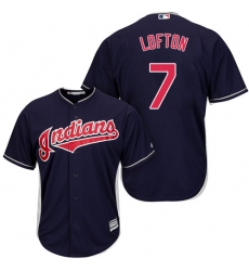 Youth Majestic Cleveland Indians #7 Kenny Lofton Replica Navy Blue Alternate 1 Cool Base MLB Jersey