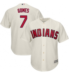 Youth Majestic Cleveland Indians #7 Yan Gomes Authentic Cream Alternate 2 Cool Base MLB Jersey