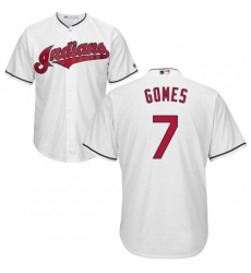 Youth Majestic Cleveland Indians #7 Yan Gomes Replica White Home Cool Base MLB Jersey