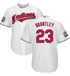 Youth Majestic Cleveland Indians #23 Michael Brantley Authentic White Home 2016 World Series Bound Cool Base MLB Jersey