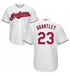 Youth Majestic Cleveland Indians #23 Michael Brantley Authentic White Home Cool Base MLB Jersey