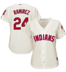 Women's Majestic Cleveland Indians #24 Manny Ramirez Authentic Cream Alternate 2 Cool Base MLB Jersey