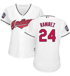 Women's Majestic Cleveland Indians #24 Manny Ramirez Authentic White Home 2016 World Series Bound Cool Base MLB Jersey