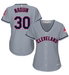 Women's Majestic Cleveland Indians #30 Tyler Naquin Authentic Grey Road Cool Base MLB Jersey