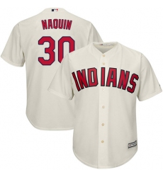 Youth Majestic Cleveland Indians #30 Tyler Naquin Authentic Cream Alternate 2 Cool Base MLB Jersey