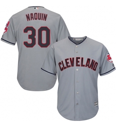 Youth Majestic Cleveland Indians #30 Tyler Naquin Authentic Grey Road Cool Base MLB Jersey