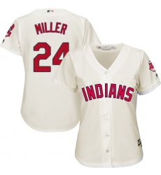 Women's Majestic Cleveland Indians #24 Andrew Miller Authentic Cream Alternate 2 Cool Base MLB Jersey