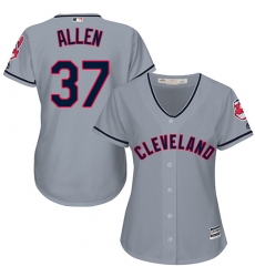 Women's Majestic Cleveland Indians #37 Cody Allen Authentic Grey Road Cool Base MLB Jersey