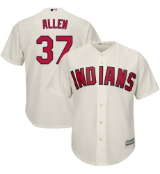 Youth Majestic Cleveland Indians #37 Cody Allen Authentic Cream Alternate 2 Cool Base MLB Jersey