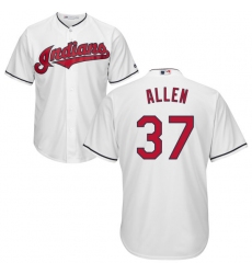 Youth Majestic Cleveland Indians #37 Cody Allen Authentic White Home Cool Base MLB Jersey