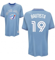 Men's Majestic Toronto Blue Jays #19 Jose Bautista Authentic Light Blue MLB Jersey