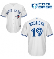 Men's Majestic Toronto Blue Jays #19 Jose Bautista Replica White Home MLB Jersey