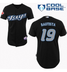 Youth Majestic Toronto Blue Jays #19 Jose Bautista Authentic Black Cool Base MLB Jersey