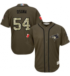 Men's Majestic Toronto Blue Jays #54 Roberto Osuna Authentic Green Salute to Service MLB Jersey