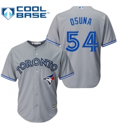 Men's Majestic Toronto Blue Jays #54 Roberto Osuna Replica Grey Road MLB Jersey