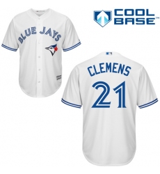 Men's Majestic Toronto Blue Jays #21 Roger Clemens Replica White Home MLB Jersey