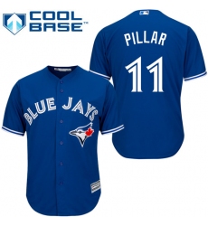 Women's Majestic Toronto Blue Jays #11 Kevin Pillar Authentic Blue MLB Jersey