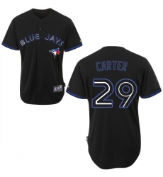 Men's Majestic Toronto Blue Jays #29 Joe Carter Authentic Black Fashion MLB Jersey