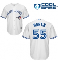 Men's Majestic Toronto Blue Jays #55 Russell Martin Replica White Home MLB Jersey