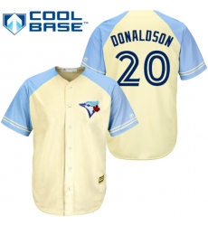 Men's Majestic Toronto Blue Jays #20 Josh Donaldson Replica Cream Exclusive Vintage Cool Base MLB Jersey