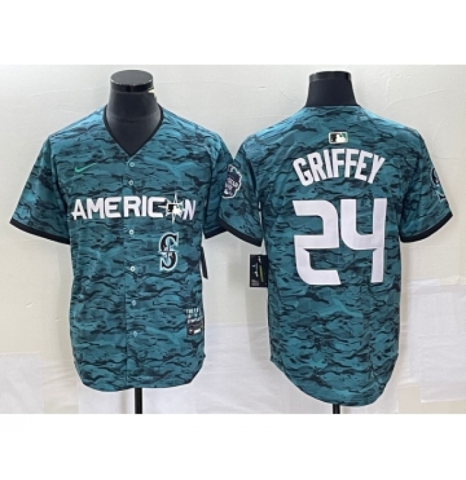 Men's Nike Seattle Mariners #24 Ken Griffey Teal 2023 All Star Cool Base Stitched Jersey