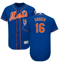 Men's Majestic New York Mets #16 Dwight Gooden Royal Blue Alternate Flex Base Authentic Collection MLB Jersey