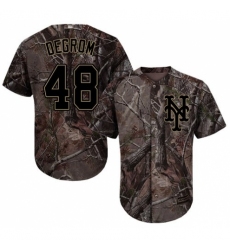 Men's Majestic New York Mets #48 Jacob deGrom Authentic Camo Realtree Collection Flex Base MLB Jersey